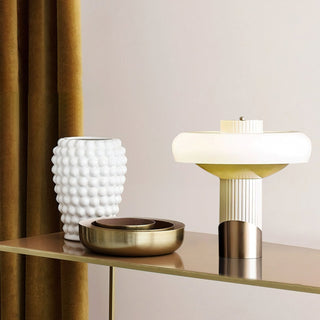Kaelen Art Deco Glass Brass Table Lamp