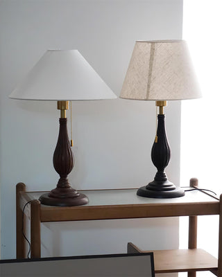 Kamila Vintage Wood Table Lamp