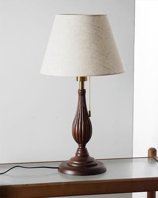 Kamila Vintage Wood Table Lamp