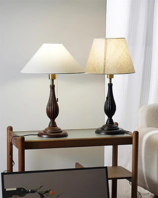 Kamila Vintage Wood Table Lamp