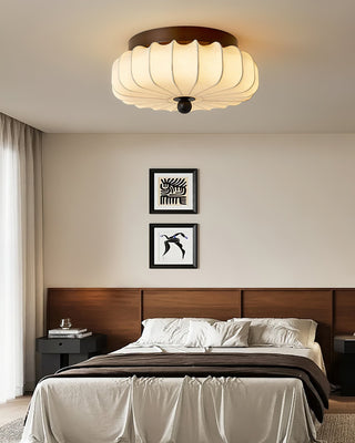 Kateo Vintage Wood Fabric Ceiling Light