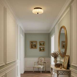Kateo Vintage Wood Fabric Ceiling Light