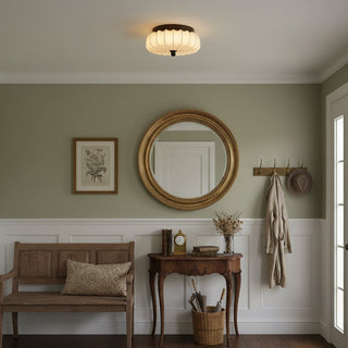 Kateo Vintage Wood Fabric Ceiling Light