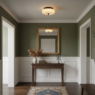 Kateo Vintage Wood Fabric Ceiling Light