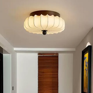 Kateo Vintage Wood Fabric Ceiling Light