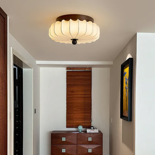 Kateo Vintage Wood Fabric Ceiling Light