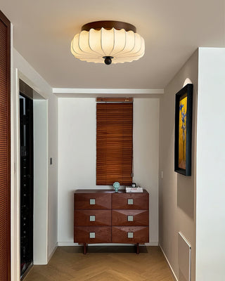 Kateo Vintage Wood Fabric Ceiling Light