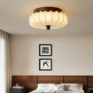 Kateo Vintage Wood Fabric Ceiling Light