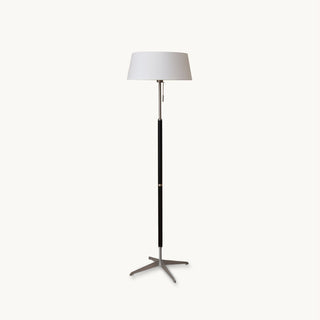 Apex Modern Nickel  Linen Floor Lamp
