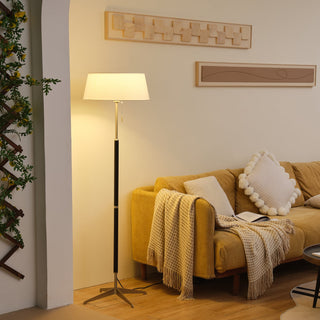 Apex Modern Nickel  Linen Floor Lamp