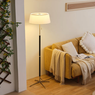 Apex Modern Nickel  Linen Floor Lamp