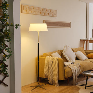 Apex Modern Nickel  Linen Floor Lamp