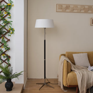 Apex Modern Nickel  Linen Floor Lamp