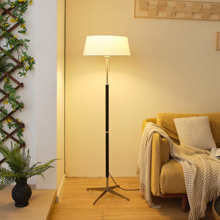 Apex Modern Nickel  Linen Floor Lamp