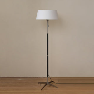 Apex Modern Nickel  Linen Floor Lamp