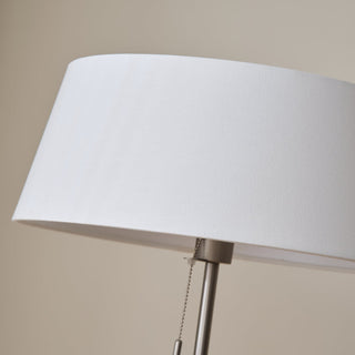 Apex Modern Nickel  Linen Floor Lamp