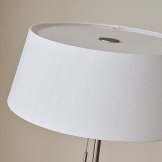 Apex Modern Nickel  Linen Floor Lamp