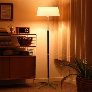 Apex Modern Nickel  Linen Floor Lamp