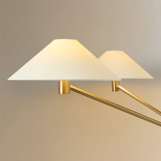 Kinsley Polished Brass White Linen 5-Light Chandelier