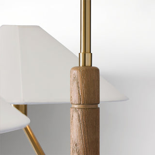 Kinsley Polished Brass White Linen 5-Light Chandelier
