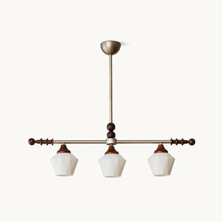Kramer Nickel Dark Wood Chandelier