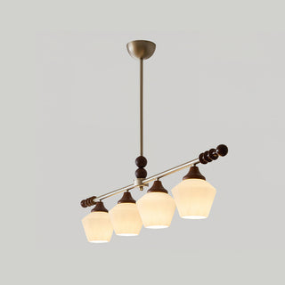 Kramer Nickel Dark Wood Chandelier