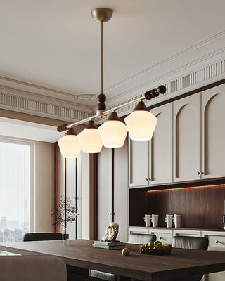 Kramer Nickel Dark Wood Chandelier