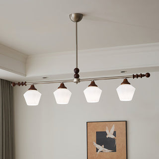 Kramer Nickel Dark Wood Chandelier