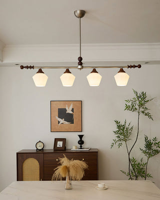 Kramer Nickel Dark Wood Chandelier