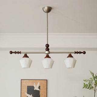 Kramer Nickel Dark Wood Chandelier