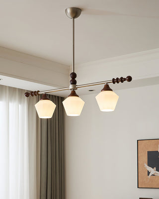 Kramer Nickel Dark Wood Chandelier