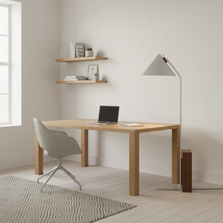 Axel Minimalist Metal & Wood Floor Lamp