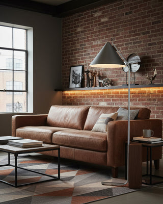 Axel Minimalist Metal & Wood Floor Lamp