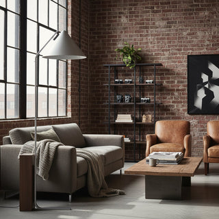 Axel Minimalist Metal & Wood Floor Lamp