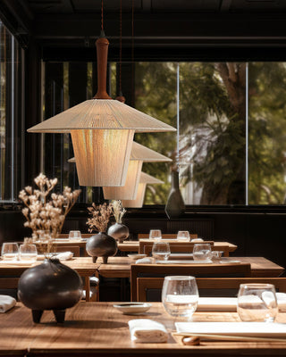 Kyoto Oriental Cotton Thread Lantern Pendant Light