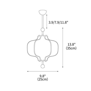 Lantern Oriental Cloth Pendant Light