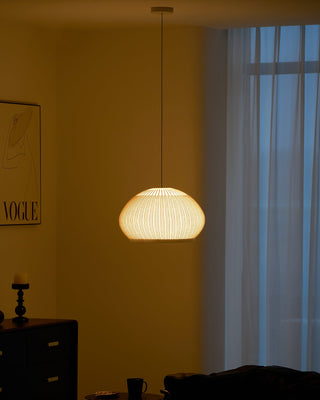Lantern Carbon Steel Fabric Globe Pendant Light