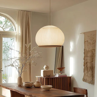 Lantern Carbon Steel Fabric Globe Pendant Light