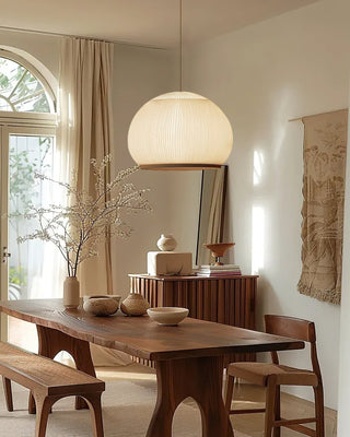 Lantern Carbon Steel Fabric Globe Pendant Light