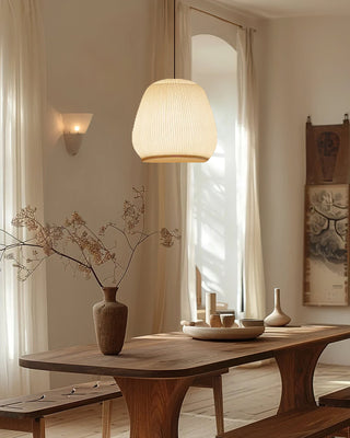 Lantern Carbon Steel Fabric Globe Pendant Light