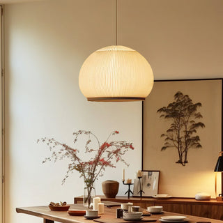 Lantern Carbon Steel Fabric Globe Pendant Light
