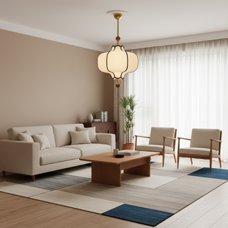Lantern Oriental Cloth Pendant Light