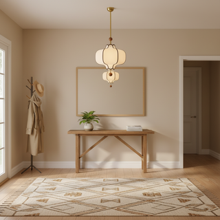 Lantern Oriental Cloth Pendant Light