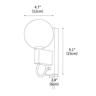 Large Ball Plug Contemporary Travertine Wall Light