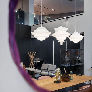 Neverending Layered Ribbed Glass Pendant Light