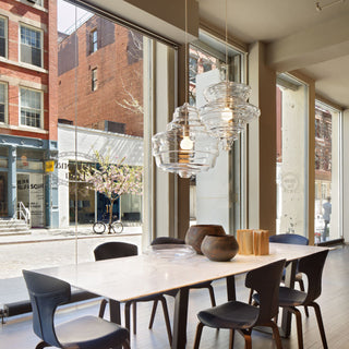Neverending Layered Ribbed Glass Pendant Light