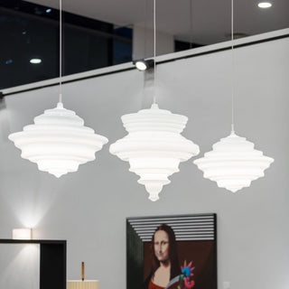 Neverending Layered Ribbed Glass Pendant Light