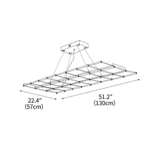 Lattice Sculptural Stainless Steel Chandelier