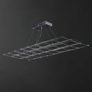 Lattice Sculptural Stainless Steel Chandelier