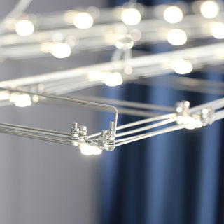 Lattice Sculptural Stainless Steel Chandelier